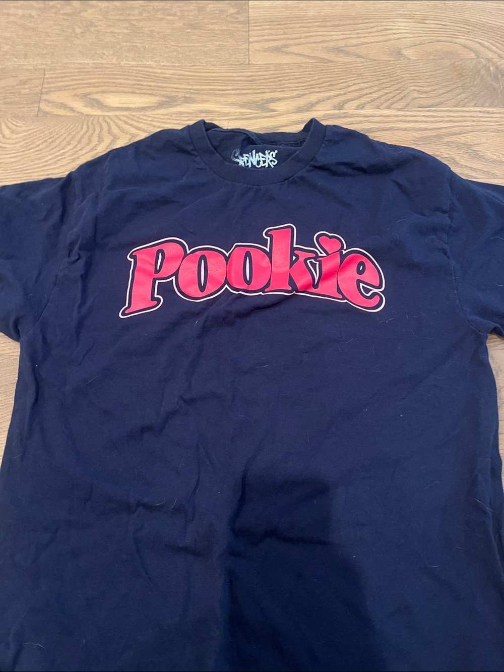 Spencer's Navy Tee with Pink/Red Pookie Logo